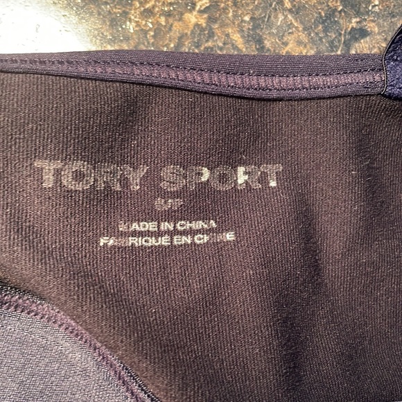 Tory Sport 2 Tone Blue Sports Bra with Adjustable Crossed Spaghetti Straps Small - Picture 8 of 9